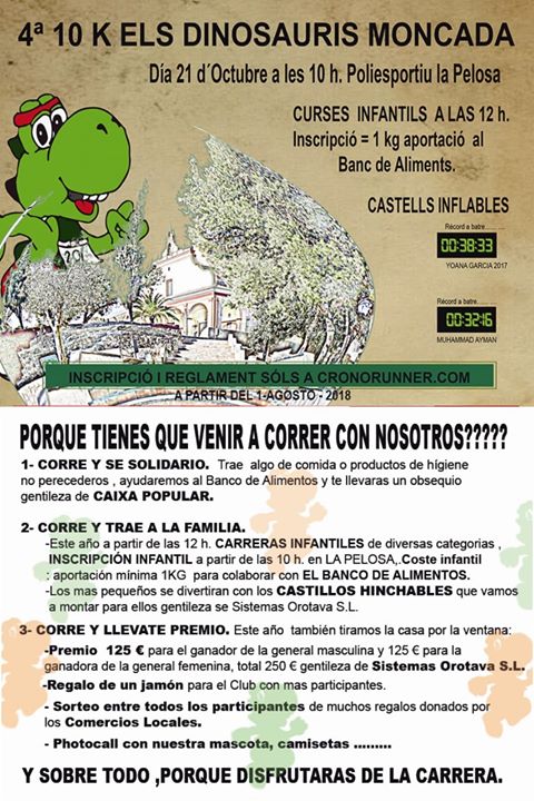 10K els dinosauris moncada 2018