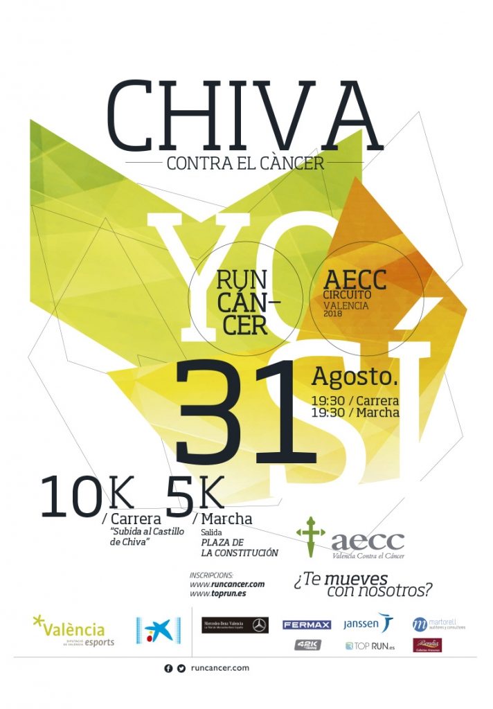 Marcha 5K y Carrera 10K Chiva Contra el Cáncer 2018