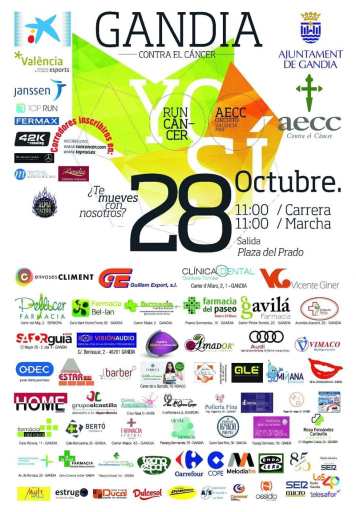 Carrera y Marcha Gandía contra el Cáncer 2018