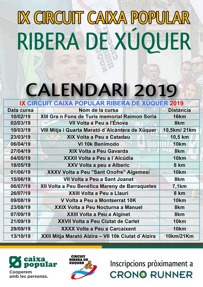 Calendario circuito ribera xuquer 2019