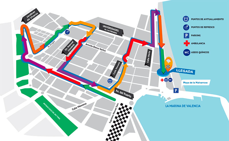 Recorrido 15K Valencia abierta al mar 2019