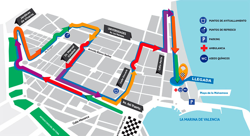 Recorrido 15K Valencia abierta al mar 2020